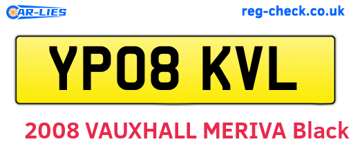 YP08KVL are the vehicle registration plates.