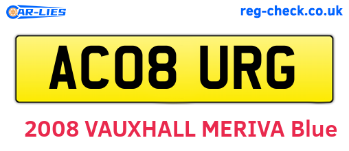 AC08URG are the vehicle registration plates.