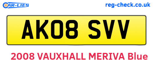AK08SVV are the vehicle registration plates.