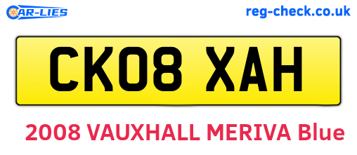 CK08XAH are the vehicle registration plates.