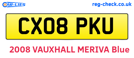 CX08PKU are the vehicle registration plates.