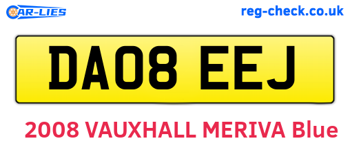 DA08EEJ are the vehicle registration plates.