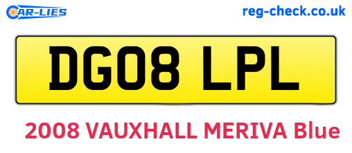 DG08LPL are the vehicle registration plates.