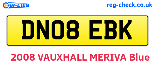 DN08EBK are the vehicle registration plates.