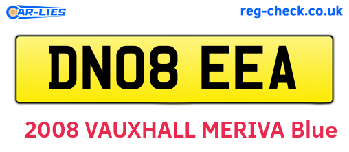 DN08EEA are the vehicle registration plates.