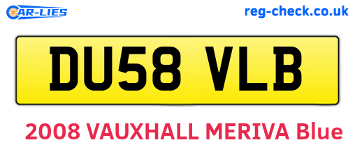 DU58VLB are the vehicle registration plates.