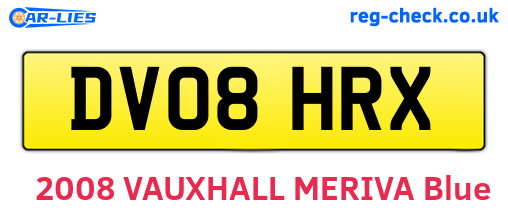 DV08HRX are the vehicle registration plates.