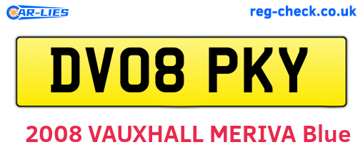 DV08PKY are the vehicle registration plates.