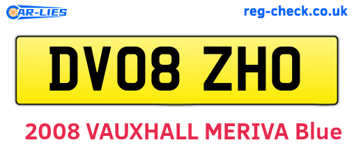 DV08ZHO are the vehicle registration plates.