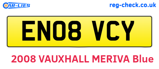 EN08VCY are the vehicle registration plates.