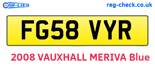 FG58VYR are the vehicle registration plates.