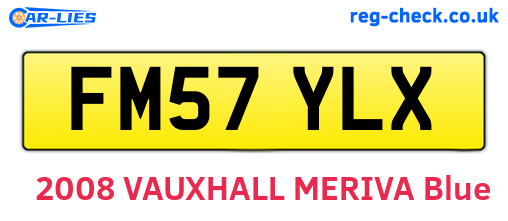 FM57YLX are the vehicle registration plates.