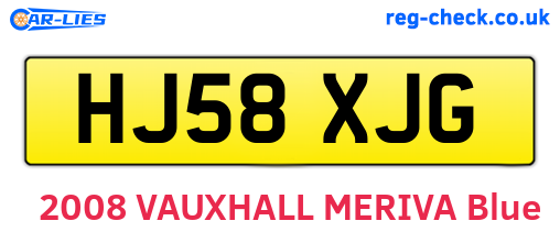 HJ58XJG are the vehicle registration plates.