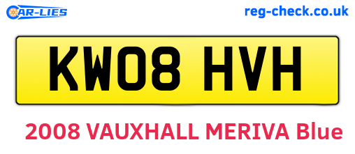 KW08HVH are the vehicle registration plates.