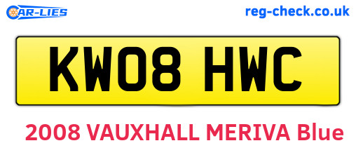 KW08HWC are the vehicle registration plates.