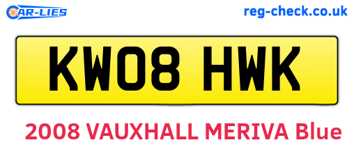 KW08HWK are the vehicle registration plates.