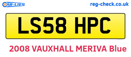 LS58HPC are the vehicle registration plates.