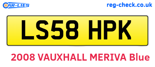 LS58HPK are the vehicle registration plates.