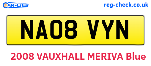 NA08VYN are the vehicle registration plates.