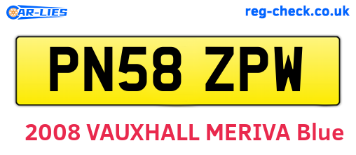 PN58ZPW are the vehicle registration plates.