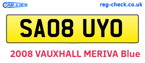 SA08UYO are the vehicle registration plates.