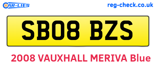 SB08BZS are the vehicle registration plates.