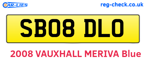 SB08DLO are the vehicle registration plates.