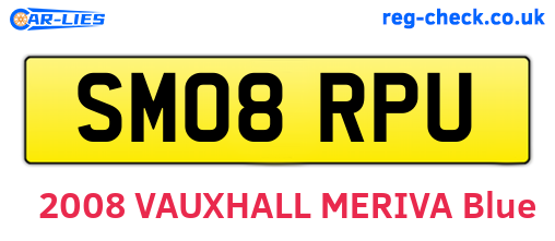 SM08RPU are the vehicle registration plates.