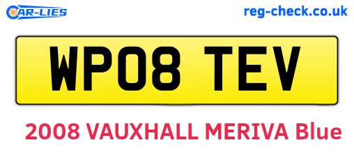 WP08TEV are the vehicle registration plates.