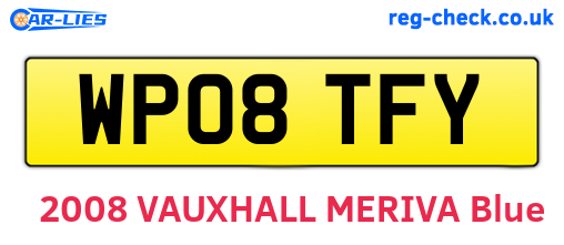 WP08TFY are the vehicle registration plates.