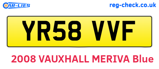 YR58VVF are the vehicle registration plates.