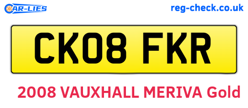 CK08FKR are the vehicle registration plates.
