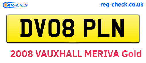 DV08PLN are the vehicle registration plates.