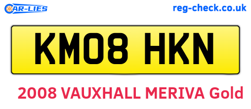 KM08HKN are the vehicle registration plates.
