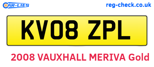KV08ZPL are the vehicle registration plates.