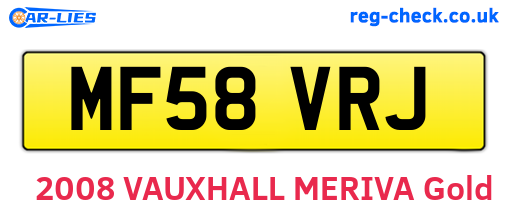 MF58VRJ are the vehicle registration plates.