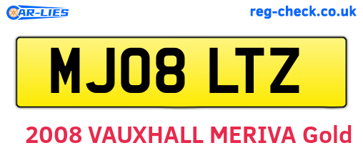 MJ08LTZ are the vehicle registration plates.