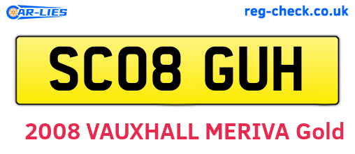 SC08GUH are the vehicle registration plates.