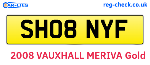 SH08NYF are the vehicle registration plates.
