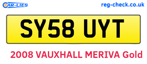 SY58UYT are the vehicle registration plates.