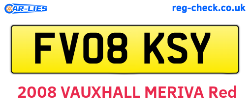 FV08KSY are the vehicle registration plates.