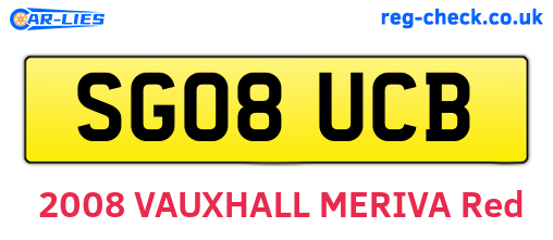 SG08UCB are the vehicle registration plates.