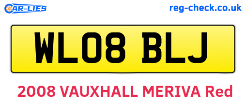 WL08BLJ are the vehicle registration plates.