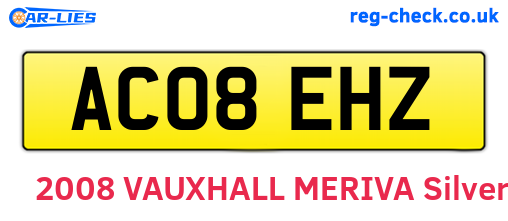 AC08EHZ are the vehicle registration plates.