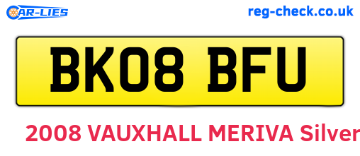 BK08BFU are the vehicle registration plates.