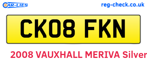 CK08FKN are the vehicle registration plates.