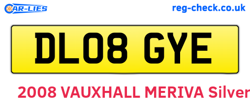 DL08GYE are the vehicle registration plates.