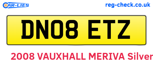 DN08ETZ are the vehicle registration plates.