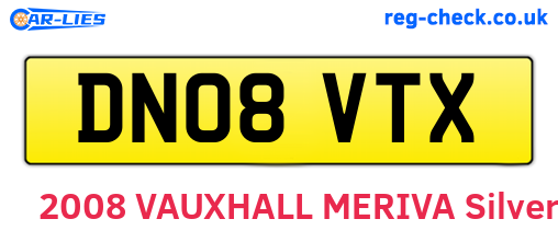 DN08VTX are the vehicle registration plates.