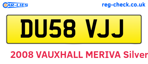 DU58VJJ are the vehicle registration plates.